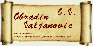Obradin Valjanović vizit kartica